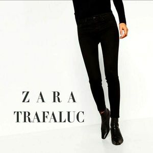 🖤 NWOT Zara Trafaluc High Waisted Black Denim Skinny Jeans Size 6